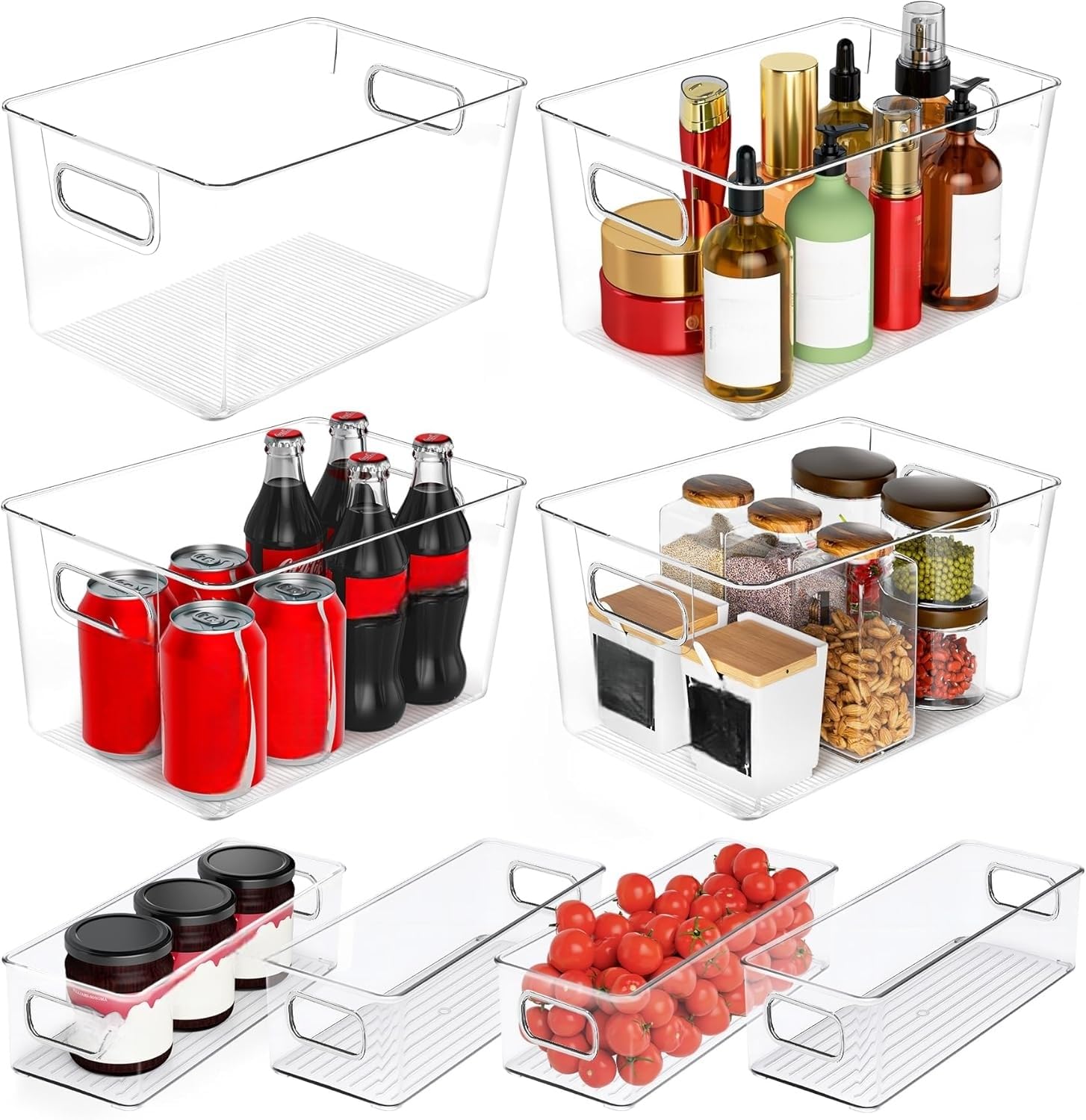 Clear Plastic Storage Bins 8-Pack