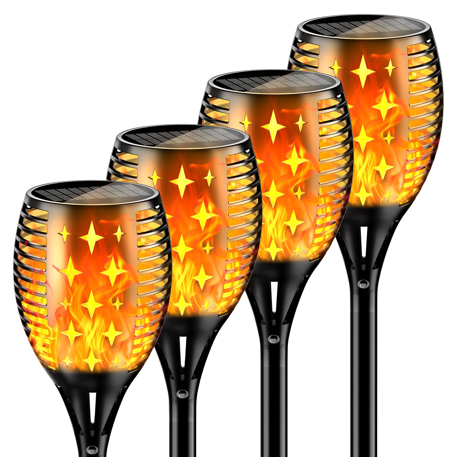 YoungPower Solar Outdoor Torch Lights Flicking Flame,Outdoor 43" Large Landscape Lighting Outdoor Path Lights Waterproof Flame for Garden Yard Patio, 4 Pack