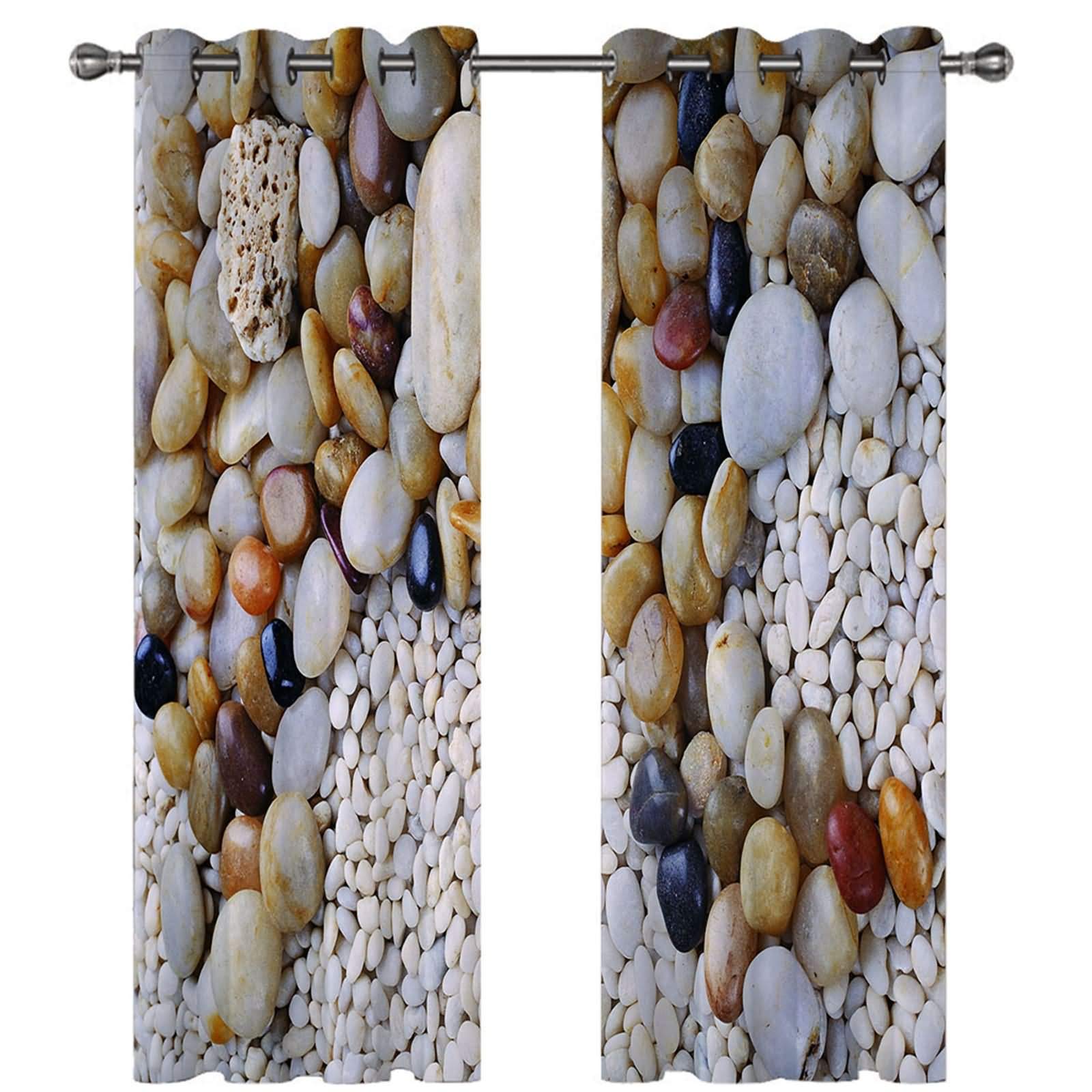 Zasłony zaciemniające, nieprzejrzyste, zestaw 2 sztuk, z kamienia krzemionkowego, zasłony z oczkami, poliester 274 x 274 cm