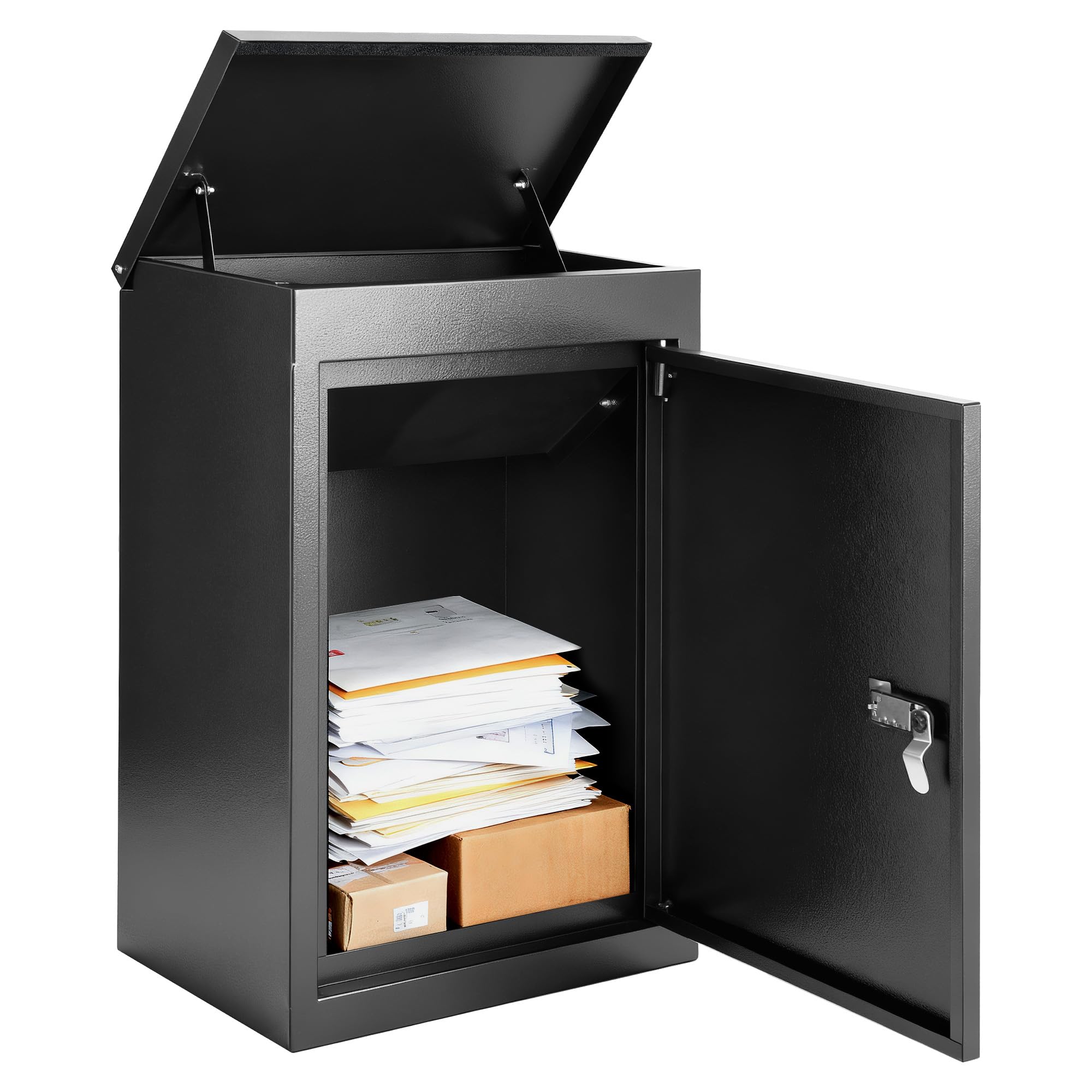 DWVO Large Package Delivery Box for Outside with Password Lock &amp; Secure Lid, Package Delivery Boxs, Anti-Theft Lockable Storage Box for for Home,Porch, Fence,Curbside, Black, 9 gallons