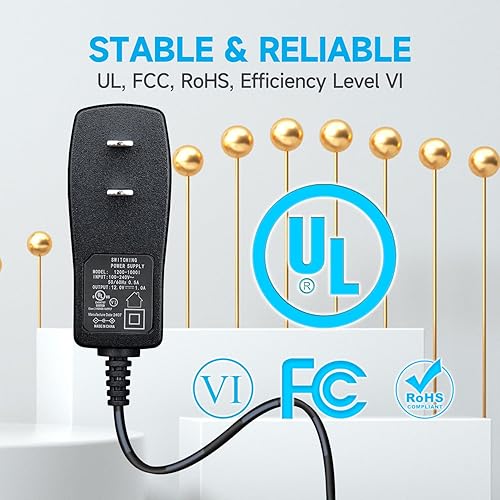 Miniatura 3 de Paquete de 2 adaptadores de fuente de alimentación de 12 V 1A1000 mA de 10 pies de largo, cable adaptador de CA a CC de 12 W con 3 puntas para tiras