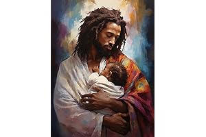 African American Jesus and Baby 5D Diamond Art Painting