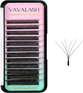 6D W Shape Eyelash Extension 6D Premade Fans 0.07 D Curl Volume Lash Extensions Easy Fanning False Lashes Matte Black Volume Premade Cluster W Lashes(W Shaped-6D-0.07-D-8-15mm)