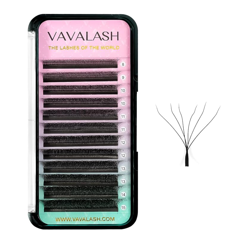 Extensões de Cílios VAVALASH W 6D, Curvatura C, 0,07, 12 mm