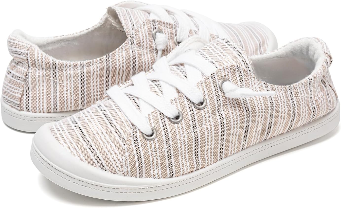 FUNKYMONKEY Shoes for Women, Comfort Low Top Canvas Slip On Sneakers Classic Casual Walking Shoes - Image 5