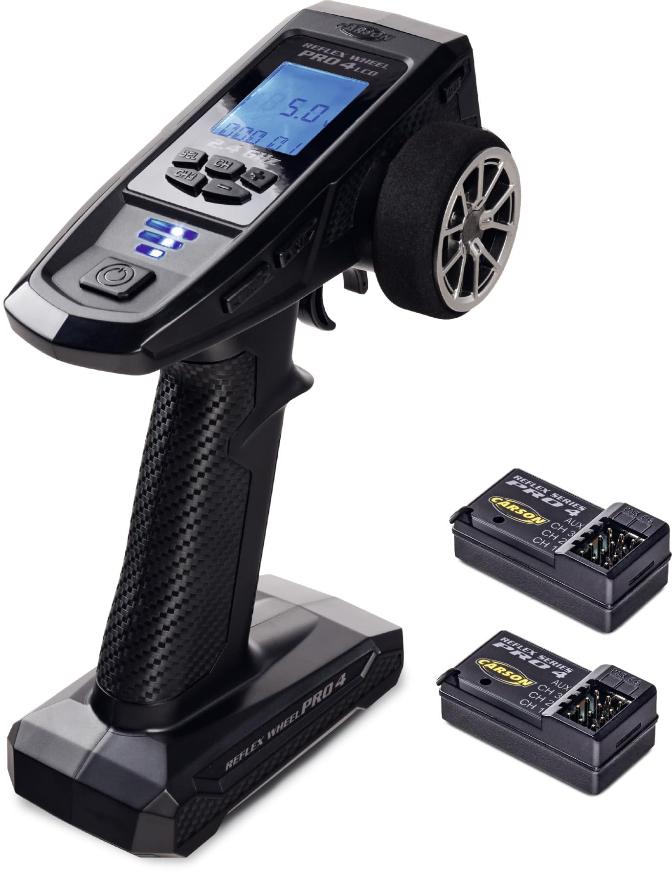 Carson 500500113 FS 4K Reflex Wheel Pro 4 2.4GHz LCD 2 Receptor - Accesorios RC, Accesorios para modelismo, Tuning Set, Control Remoto RC