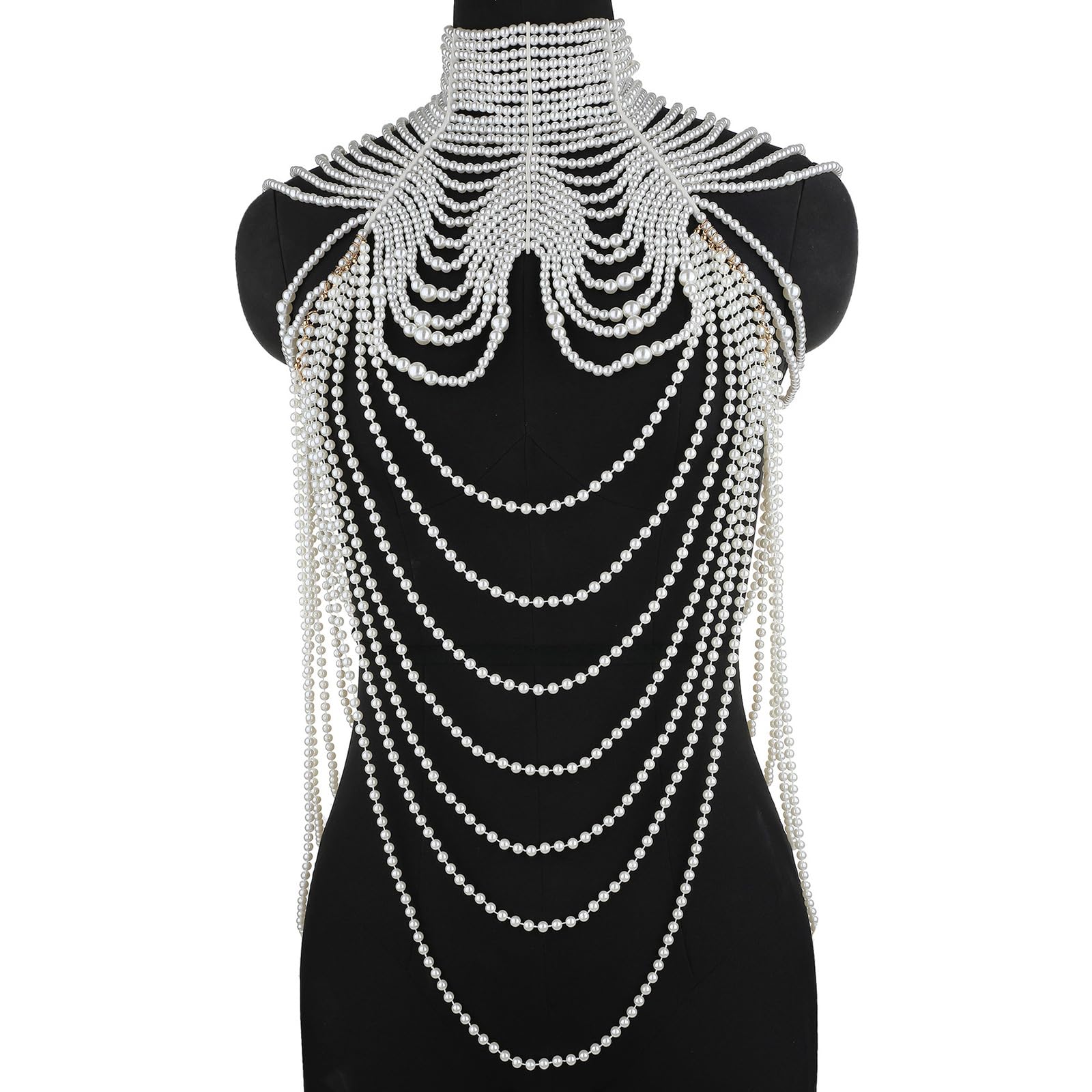 Nappe Perle Scialle per Abito da Sposa Catena Spalla Moda per Abito da Sera Elegante Catena per il Corpo per Occasioni Formali Donne