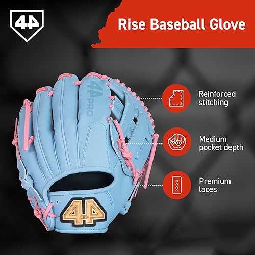 Miniatura 2 de BB Stock Rise - Guante de béisbol para jóvenes y ligas pequeñas, de 8 a 12 años, para campo interior y campo, 11.5 pulgadas, malla en H, fácil de