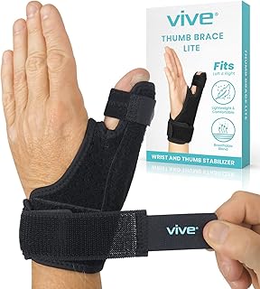 Vive Thumb Brace & Wrist Stabilizer (Fits Left and Right) - Thumb Spica Splint for Arthritis, Tendonitis, and De Quervains - Support Wrap for Men and Women - Pain Relief for Carpal Tunnel and Sprains