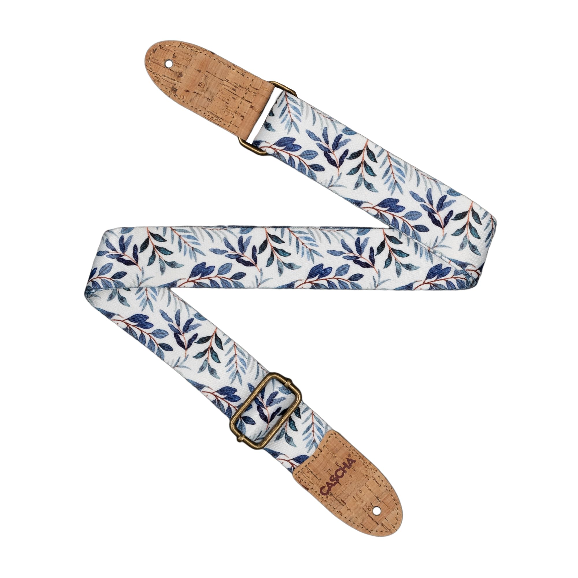 CASCHA Ukelele riem, veganistisch, olijfjungle, verstelbare en comfortabele ukelelengordel van milieuvriendelijke materialen, duurzaam en stijlvol, past bij alle ukeleles, ideaal voor alle spelers