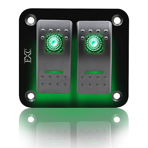 Miniatura 9 de FXC Interruptor basculante panel de aluminio de 3 interruptores de palanca de pandillas tablero de 5 pines encendidoapagado 2 retroiluminados LED