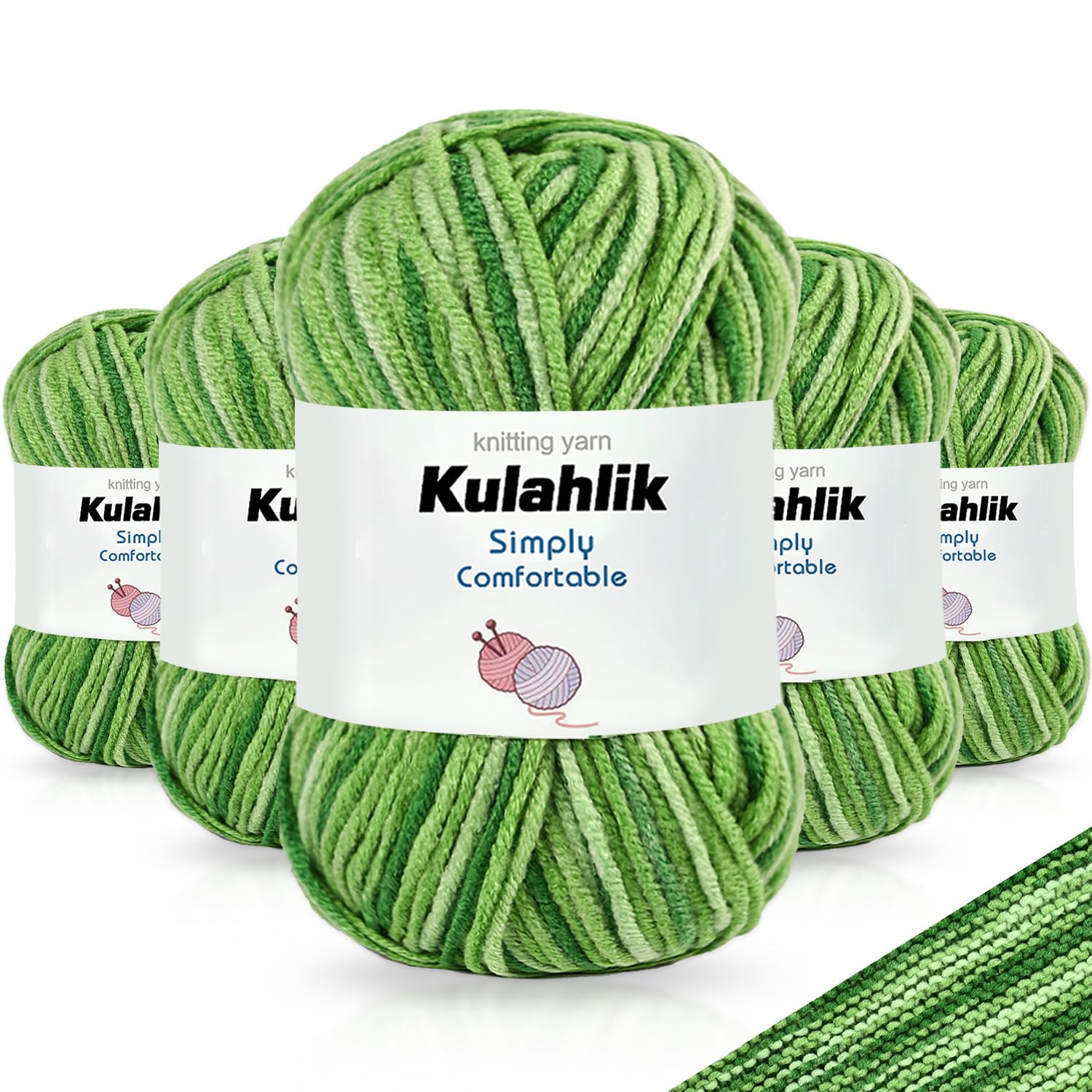 250g(5x50g) Acrylic Yarn for Crochet/Knitting, Colorful Gradient Yarn Thread, 5 Rolls Skeins, Perfect for Any Knitting Crochet and Crafts Mini Project — view 81