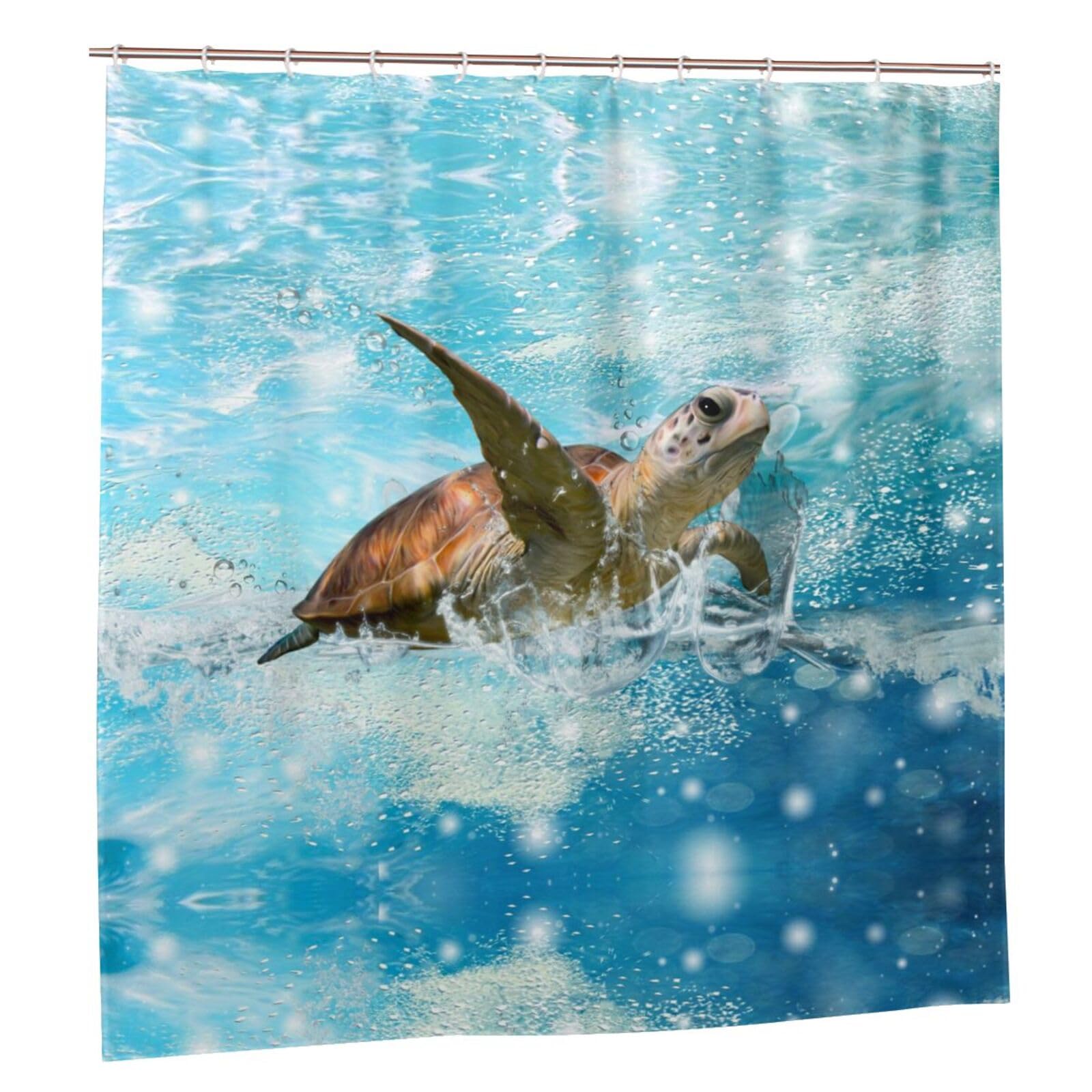 Rideau de salle de bain tendance tortue pour une ambiance spa à la maison