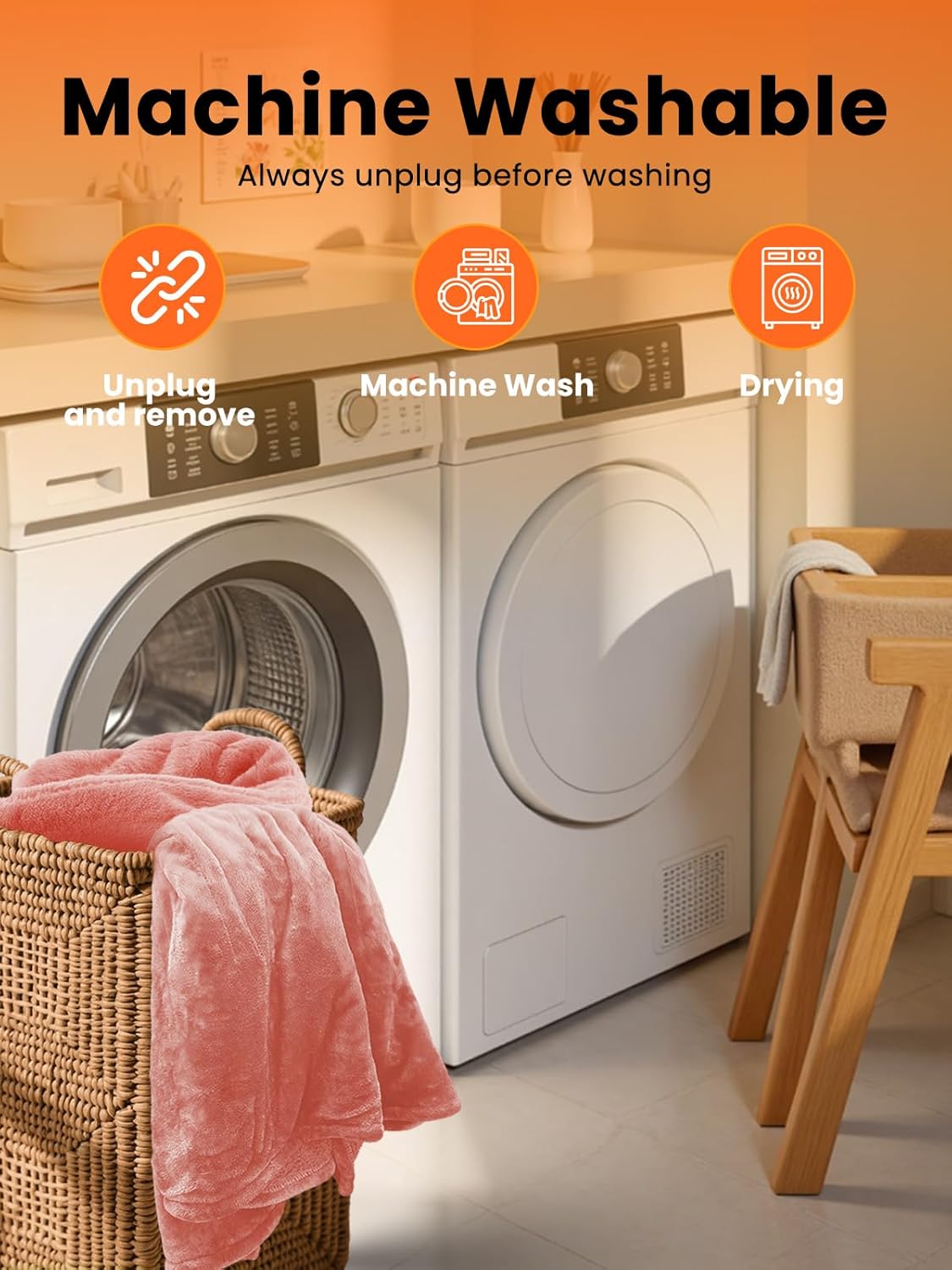 Electric Heated Blanket Full Size, Ultra‑Cozy Premium Flannel & Sherpa, Even Heat Distribution & Stable Temp, 1–10H Auto‑Off, 8 Temps (86–125.6°F), Overheat Protection, Ideal Gifts for Grandma - Image 6