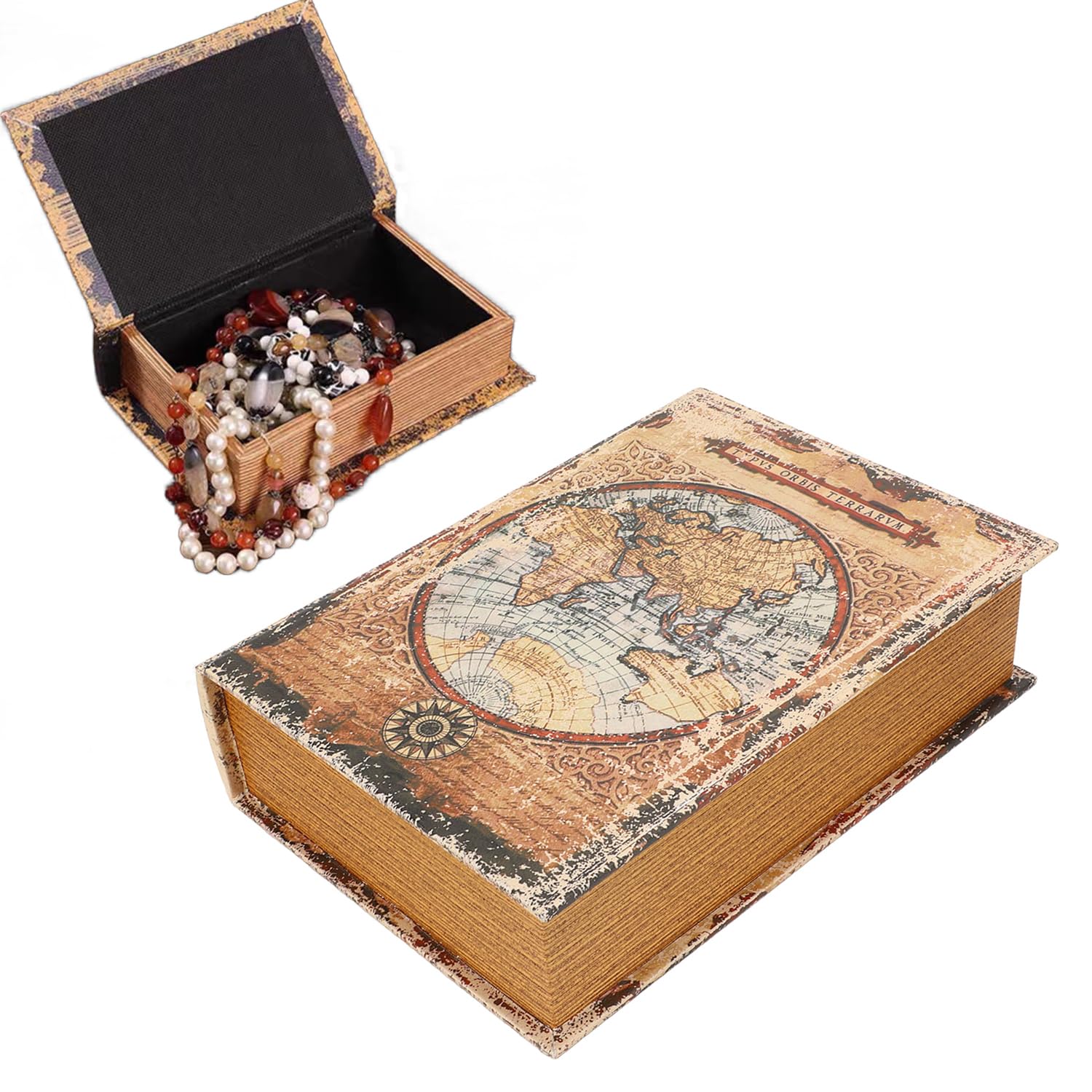 Tissting Cajas de Libros Falsos Vintage, 21,5 x 30 x 7,5 cm, Decorativas para Libros y Almacenamiento