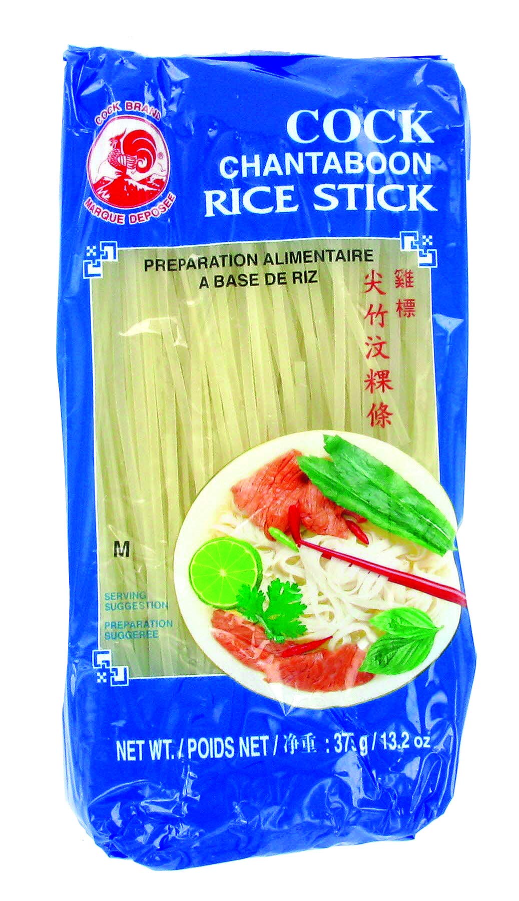Pasta de arroz, fideos de arroz, fideos de arroz, ancho de 3 mm, marca Chantaboon, 375 G, envío gratuito a Francia (paquete de 10 bolsas)