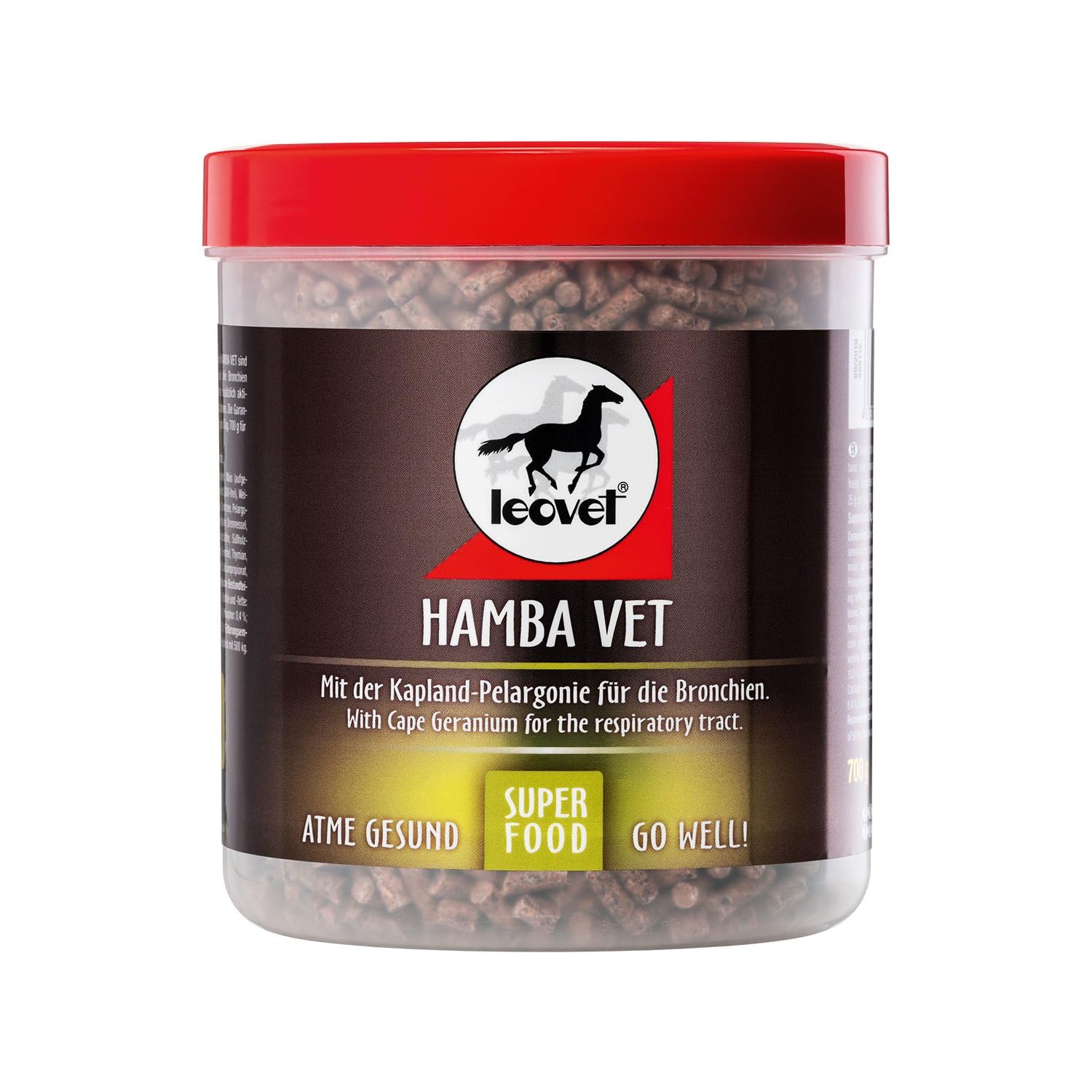 Leovet Hamba-VET | 700 g | Complément Alimentaire pour Chevaux | pour activer Les défenses | pour Mordre et Respirer | Mélange de céréales de Base avec de Nombreuses Herbes