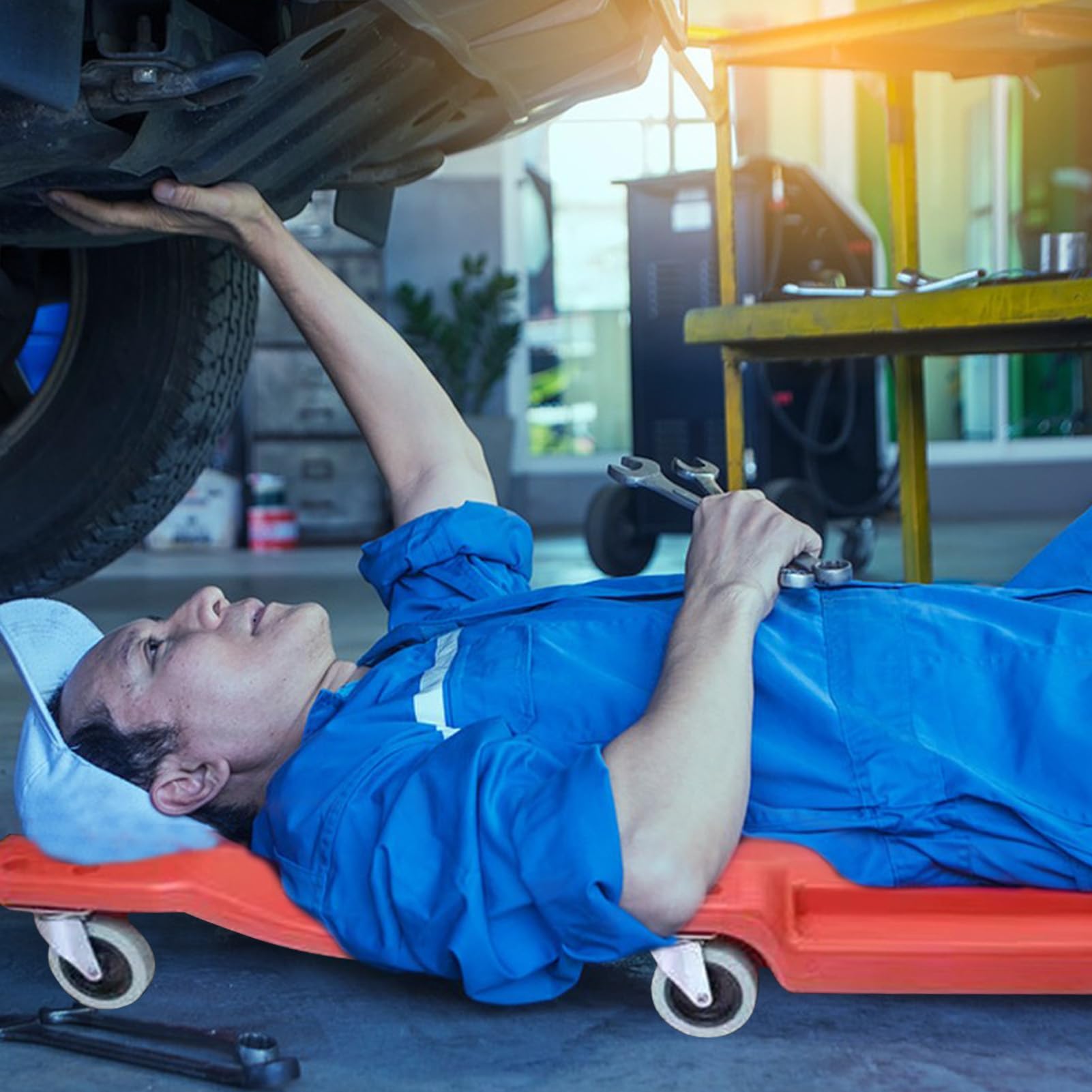 Deslizador Mecánico Bajo Coche Silla Tabla Rodante Gruesa | Deslizante Bajo Coche Rotación Neumáticos Detallado cería Motor Bajo Vehículo Camión