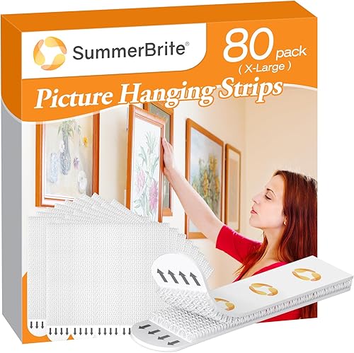 Tiras para colgar cuadros, colgadores de cuadros sin daños, kit para colgar cuadros, ganchos para colgar cuadros sin clavos, tiras de pared de cinta