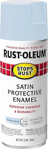 Rust-Oleum - Pintura en aerosol antióxido Stops Rust, 12 onzas, color azul pacífico satinado, modelo 365145 disponible en Yaxa Peru