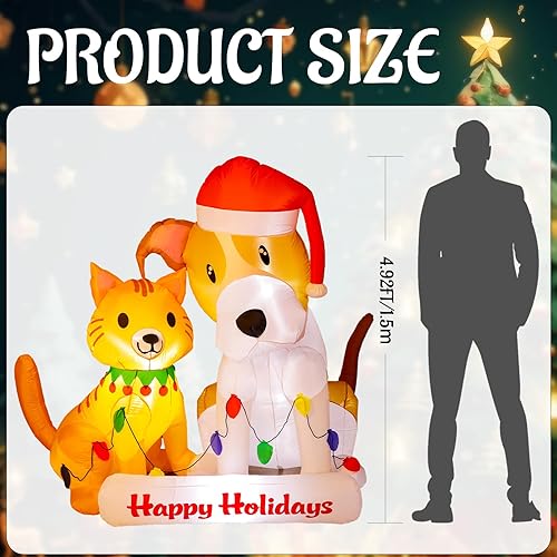 Miniatura 9 de MiniInflat 5.4ft Christmas Inflatable Gingerbread House Outdoor Decorations Christmas Blow up Yard Decoration with Built in LED Xmas Gingerbread