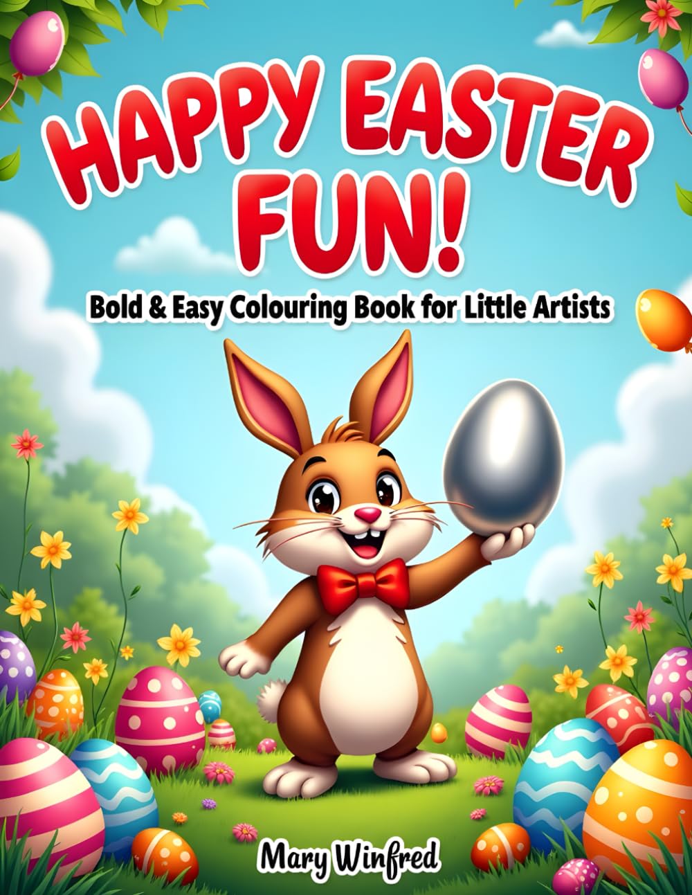 Happy Easter Fun! Bold & Easy Colouring Book for Little Artists: Easter & Spring Colouring activity book for Little Artists