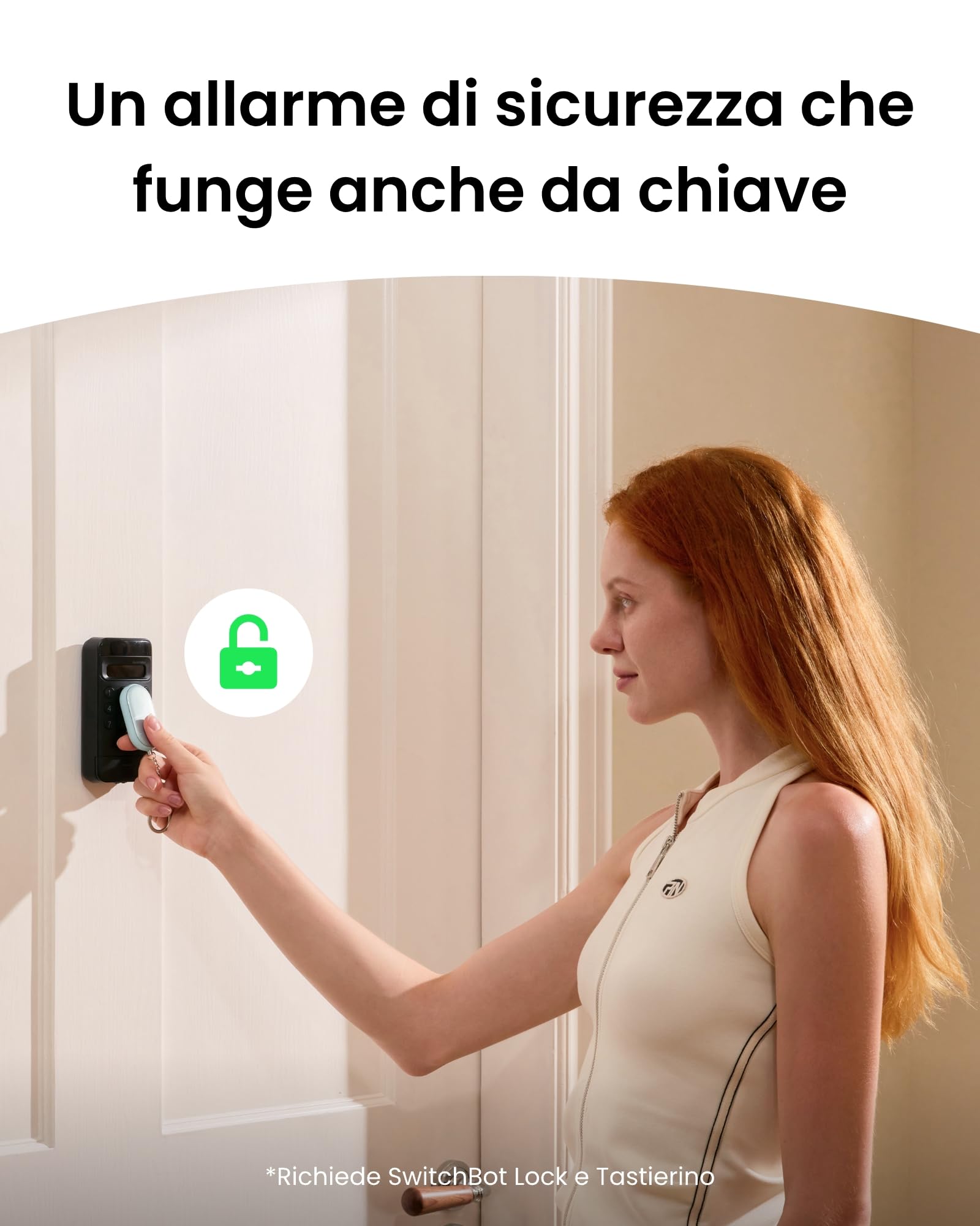 SwitchBot Allarme di Sicurezza Personale, Sirena Potente da 130dB con Luce LED Stroboscopica, Portachiavi di Autodifesa IP65 con Avvisi di Posizione, Perfetto per Donne, Bambini e Anziani, Nero