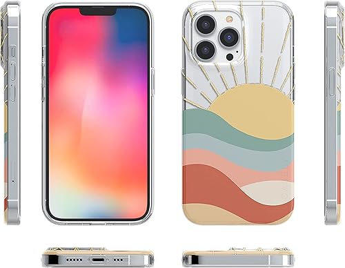 Miniatura 4 de Casely Funda para iPhone 13 Pro Max | Here Comes The Sun | Colorblock Sunset | Diseño clásico de funda ultra delgada