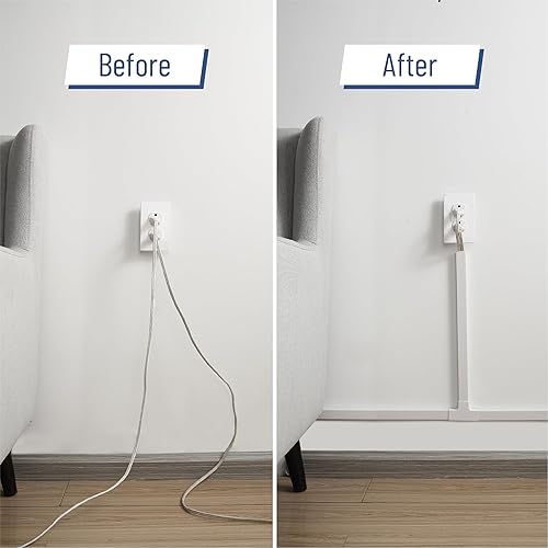 Miniatura 6 de Bates - Kit de canaleta de cable de 157 pulgadas, cubiertas de cable para cables en la pared, cubiertas de alambre para cables, pared oculta de