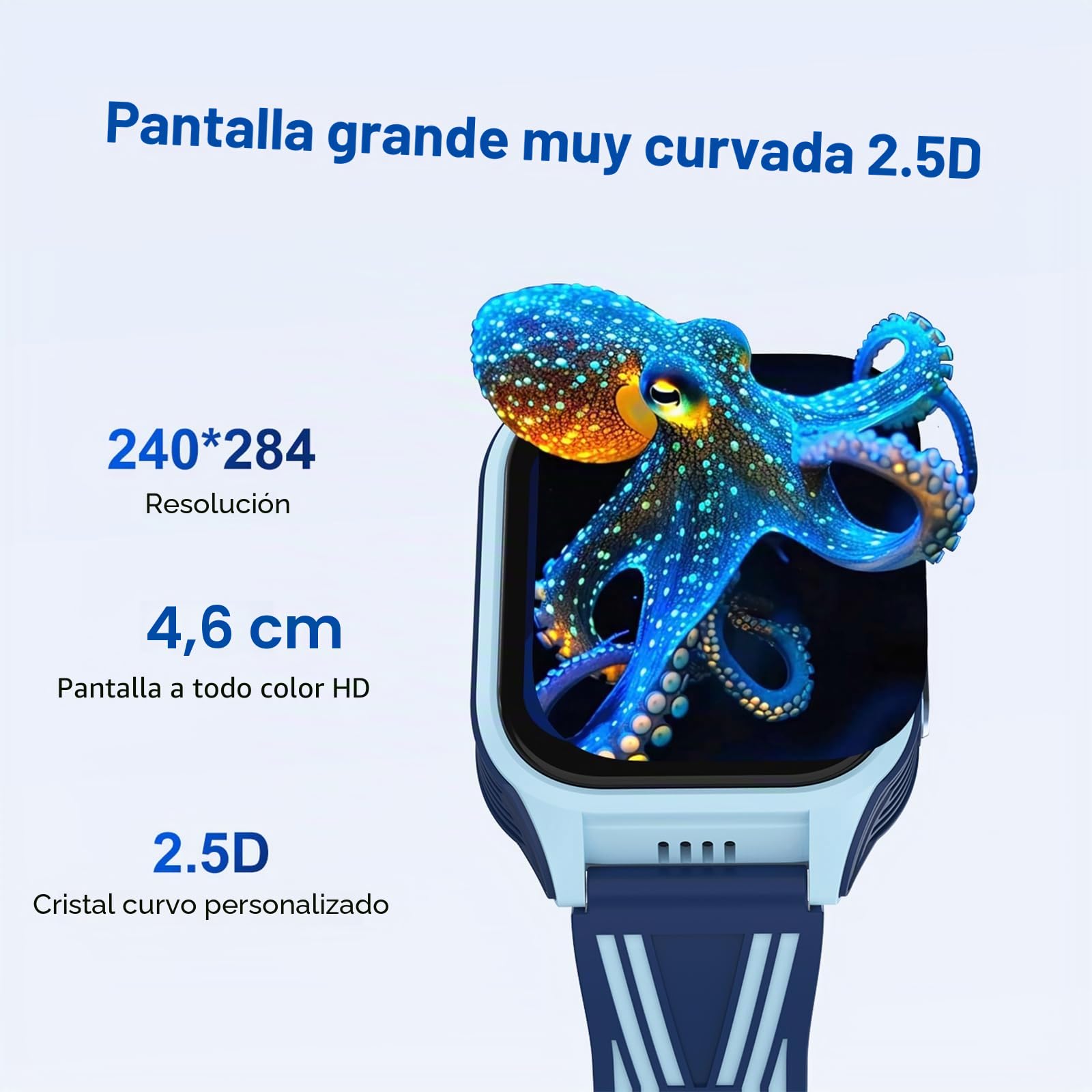 4G Reloj Inteligente Niño, Smartwatch Niños con GPS Ilamadas Videollamada Whatsapp SOS Modo Clase, Batería Grande de 850 mAh, Reloj Telefono para Infantil 5-12 (Azul)