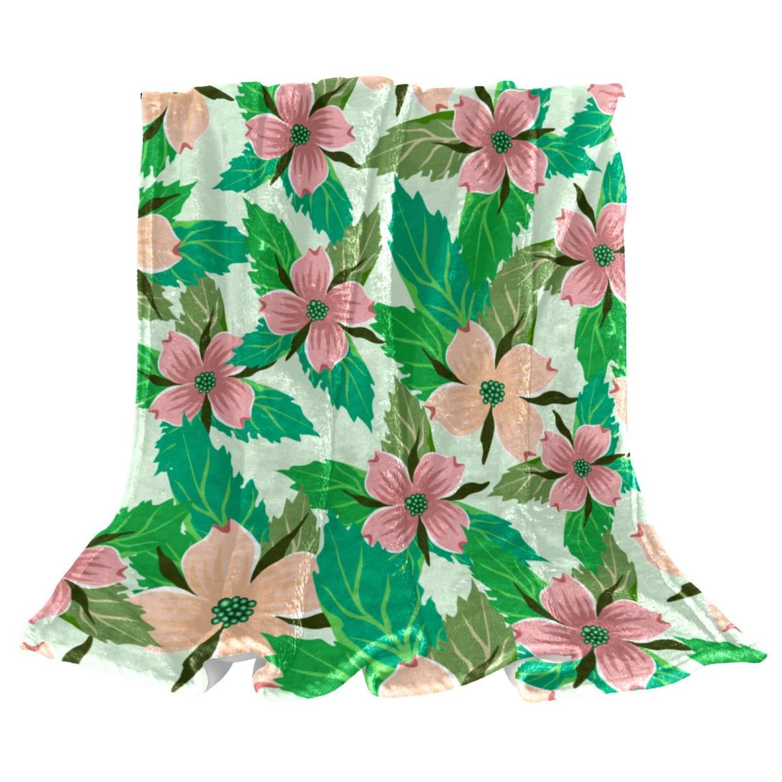 Couverture Polaire Fleurs Plaid Microfibre Chaude Douce Canapé Lit 150x100