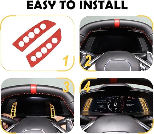 Miniatura 5 de CHEAYAR Adhesivo de fibra de carbono para tablero de instrumentos compatible con Chevrolet Corvette C8 Stingray 2020-2023, calcomanía para panel de