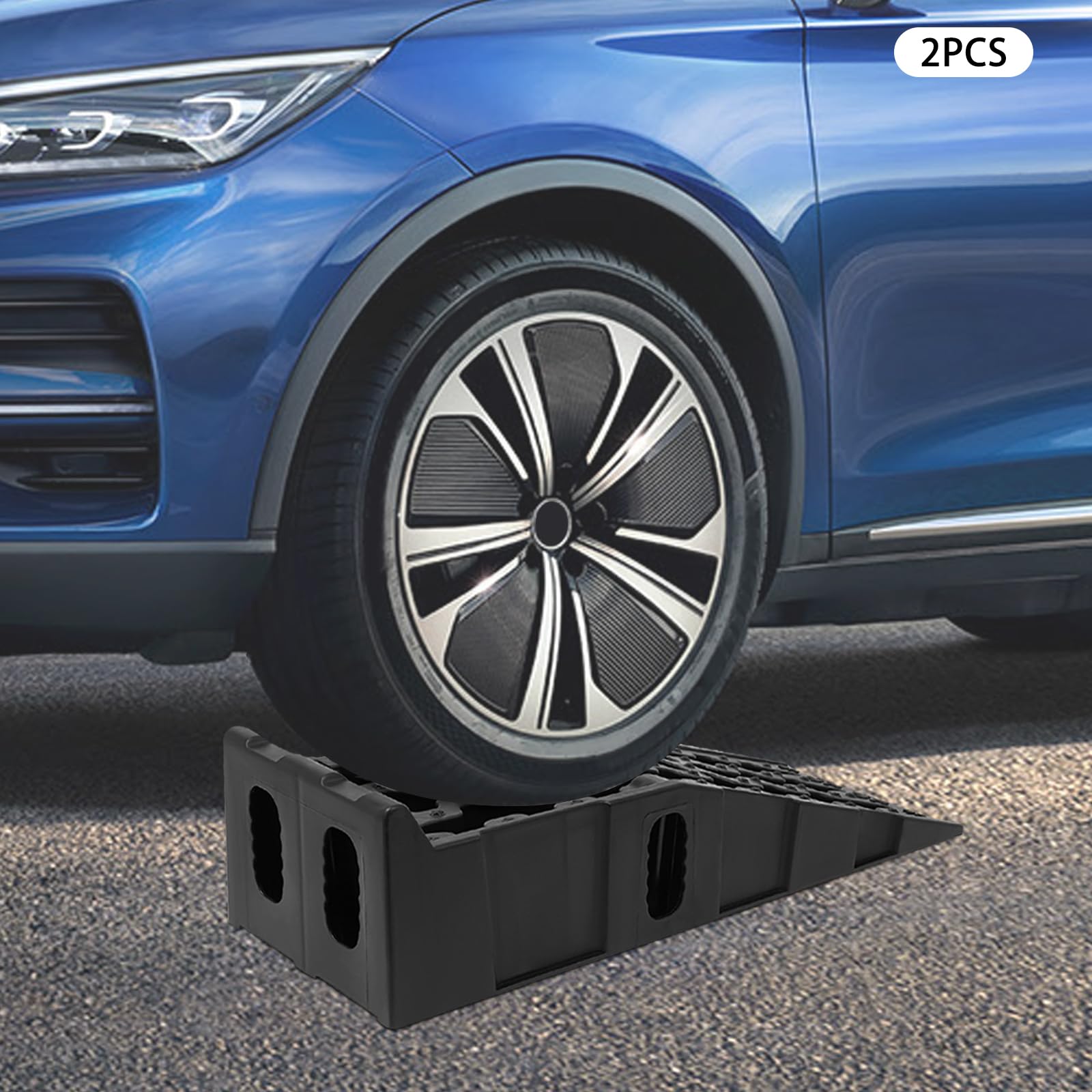 Auffahrrampen 2er Set bis 5 t, PP Kunststoff Auto Rampen für PKW | 2er Set, 5 t Traglast, PP Kunststoff, rutschfest, 90,5x30x21,5 cm, für Pkw, Wartung & Ölwechsel