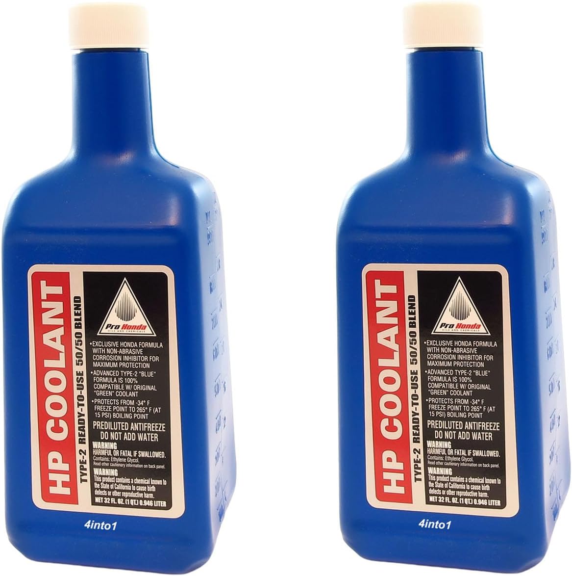 4into1 2 Pack Type 2 HP Motorcycle Coolant Genuine Honda Advanced Formula 50/50 Diluted 32 FL. OZ.
