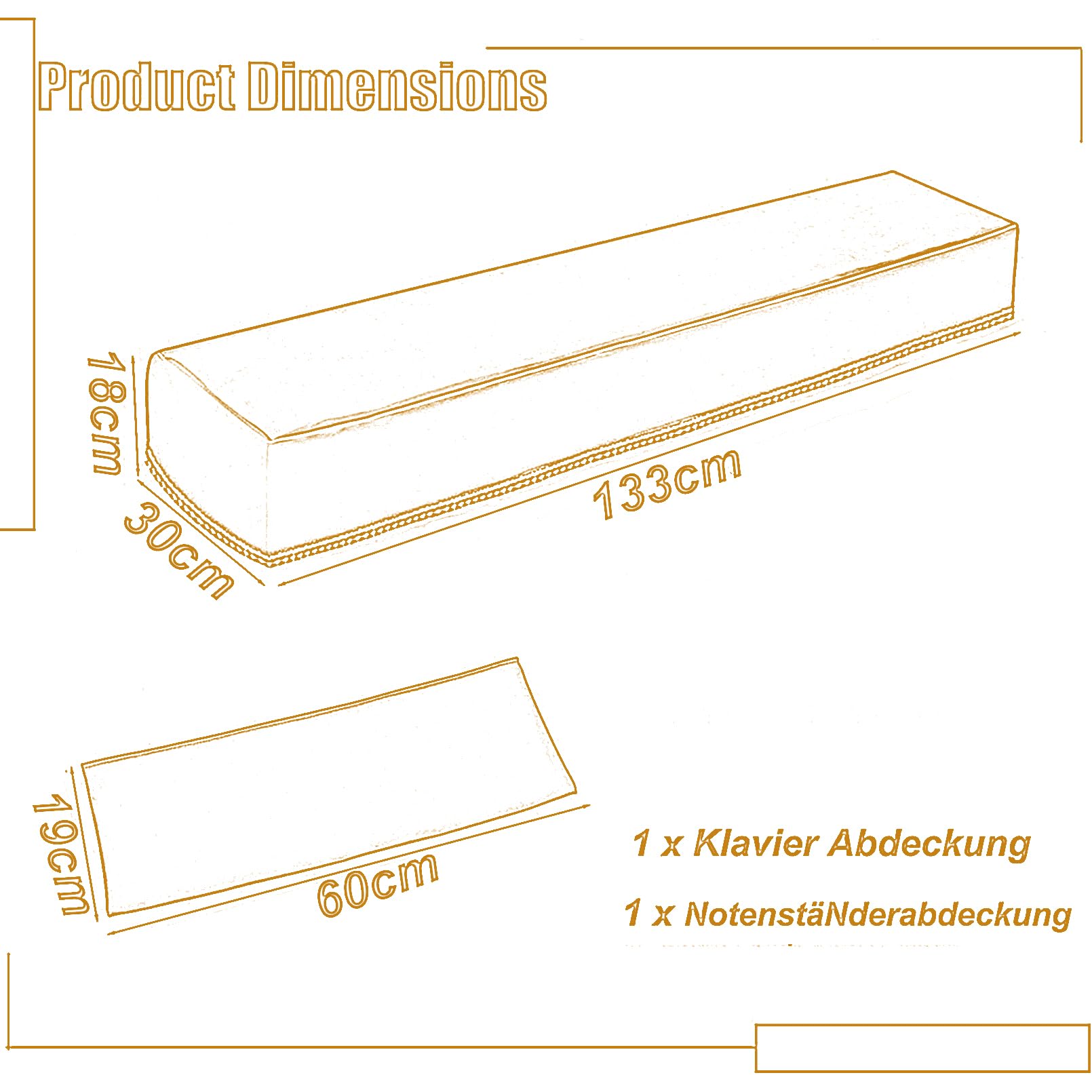Cutfouwe Housse de Clavier de Piano à 88 Touches avec Support de partition de Musique, Housse Anti-poussière pour Piano à 88 Touches, Protection pour Clavier électronique, Piano numérique,Blanc