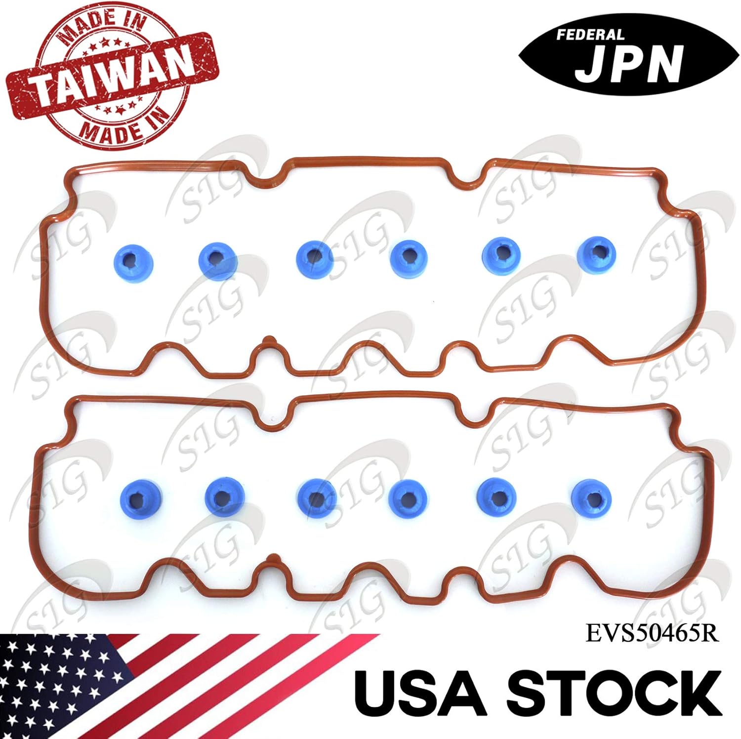 Engine Valve Cover Gasket Compatible with Buick & Chevrolet & Oldsmobile & Pontiac Model Park Avenue & Regal & Riviera & Impala & LSS & Grand Prix with Engine Base 3.8L V6 (Rep# VS50465R) - EVS50465R