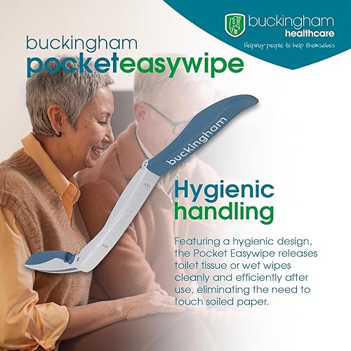Miniatura 5 de Buckingham Pocket Easy Wipe - Limpiaparabrisas inferior con bolsa de transporte suave al tacto Ayuda de higiene personal plegable para ayudar con el