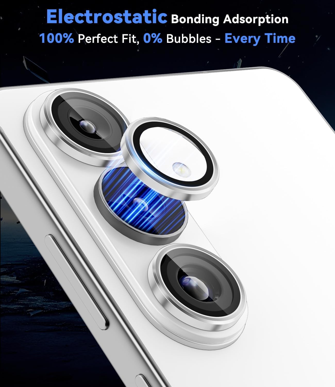 imluckies for Samsung Galaxy S26 Camera Lens Protector, AR+AF Tempered Glass & 9H Anti-Scratch Tempered Glass with Aluminum Alloy Edge, HD Clear Camera Protection, Silver image 5