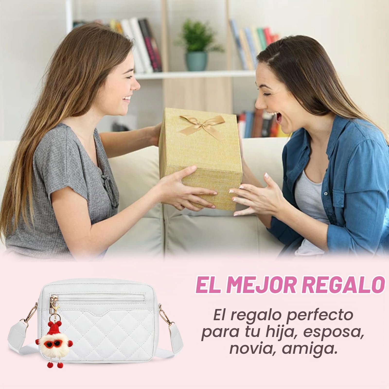 Bolso Bandolera Mujer, Bolso Mujer, Bolsos Cruzados Mujer, Bolsos Bandolera Mujer, Bolso Pequeño Mujer, Bolso Mujer Bandolera para mujer y niña para Compras Viaje,(18 * 13 * 6cm)