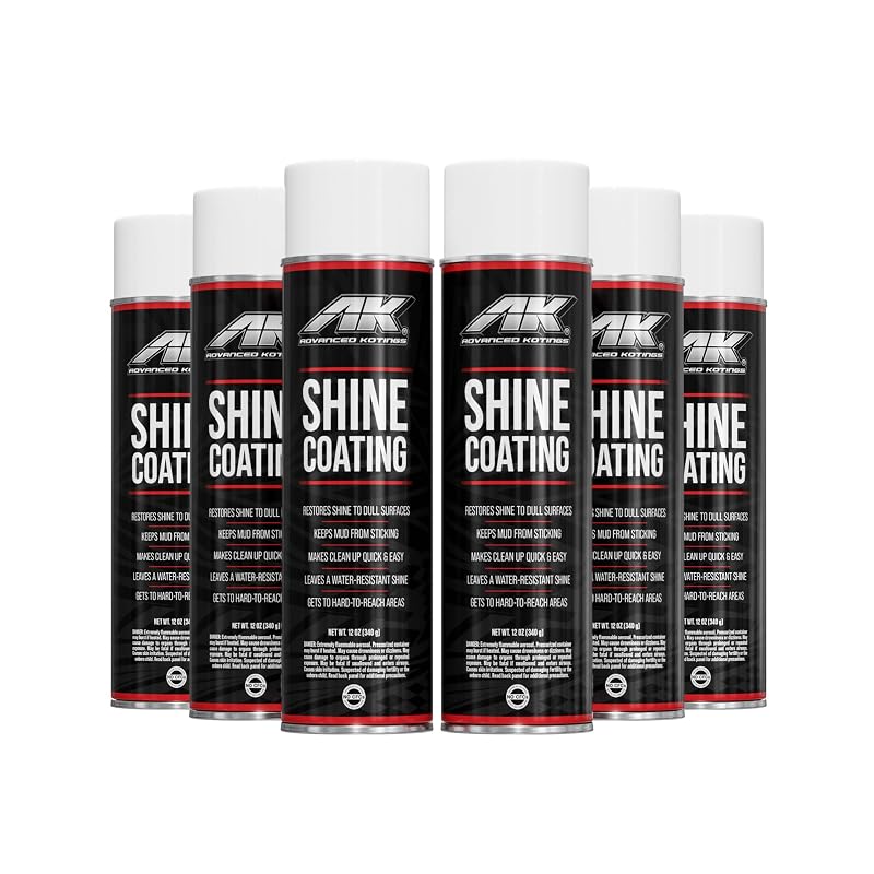 Spray de revestimento para alto brilho em vinil, borracha e plástico AK ADVANCED KOTINGS – 6 frascos de 360 mL