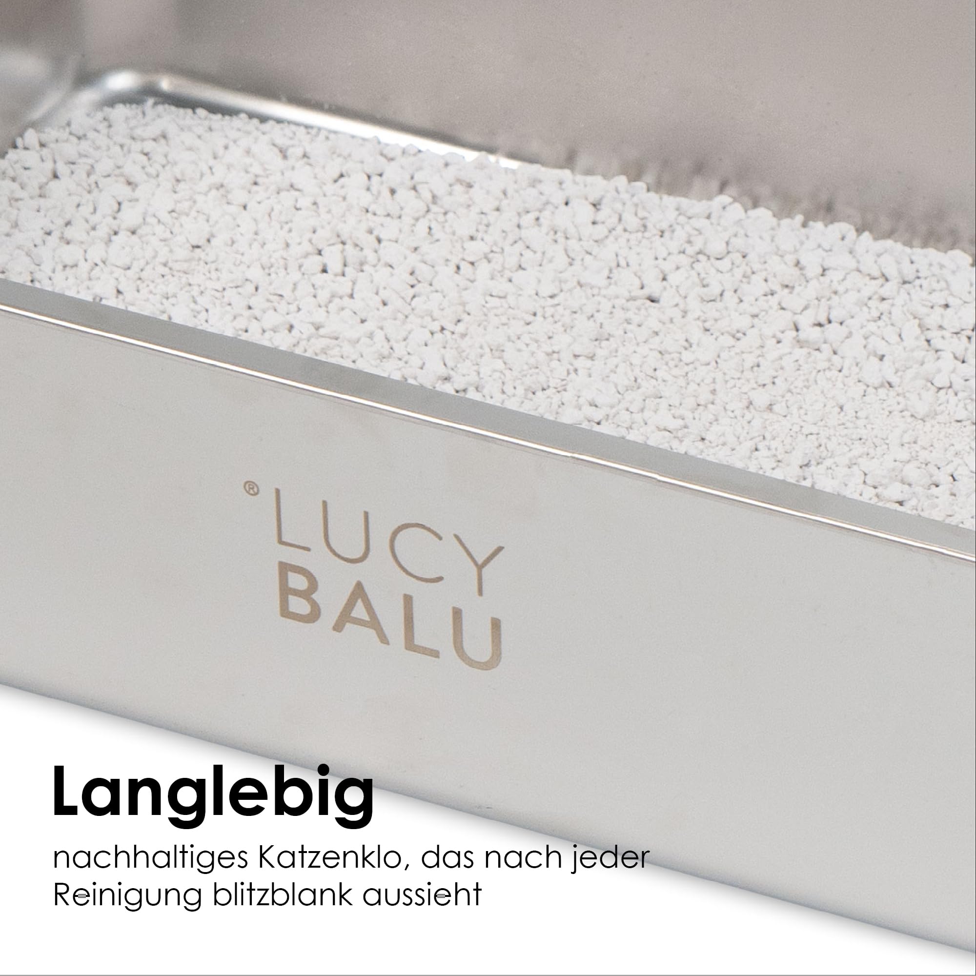 LucyBalu® stalowa kuweta dla kota bez zapachu | duża stalowa toaleta dla kota | otwarta kuweta dla kota z wejściem od góry | kuweta dla kota bez pokrywy | toaleta dla kota | czarna