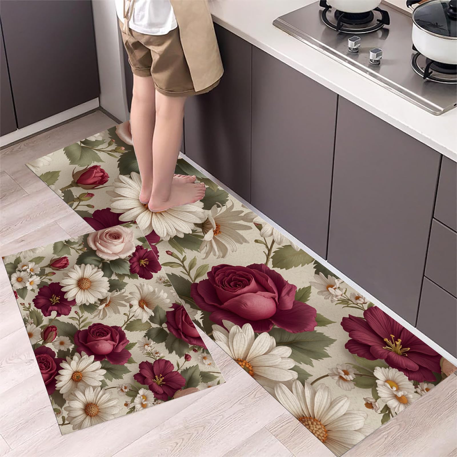 Alfombras de cocina lavables y retro para llenar de estilo vintage tu hogar de 45x150 y 45x75 cm