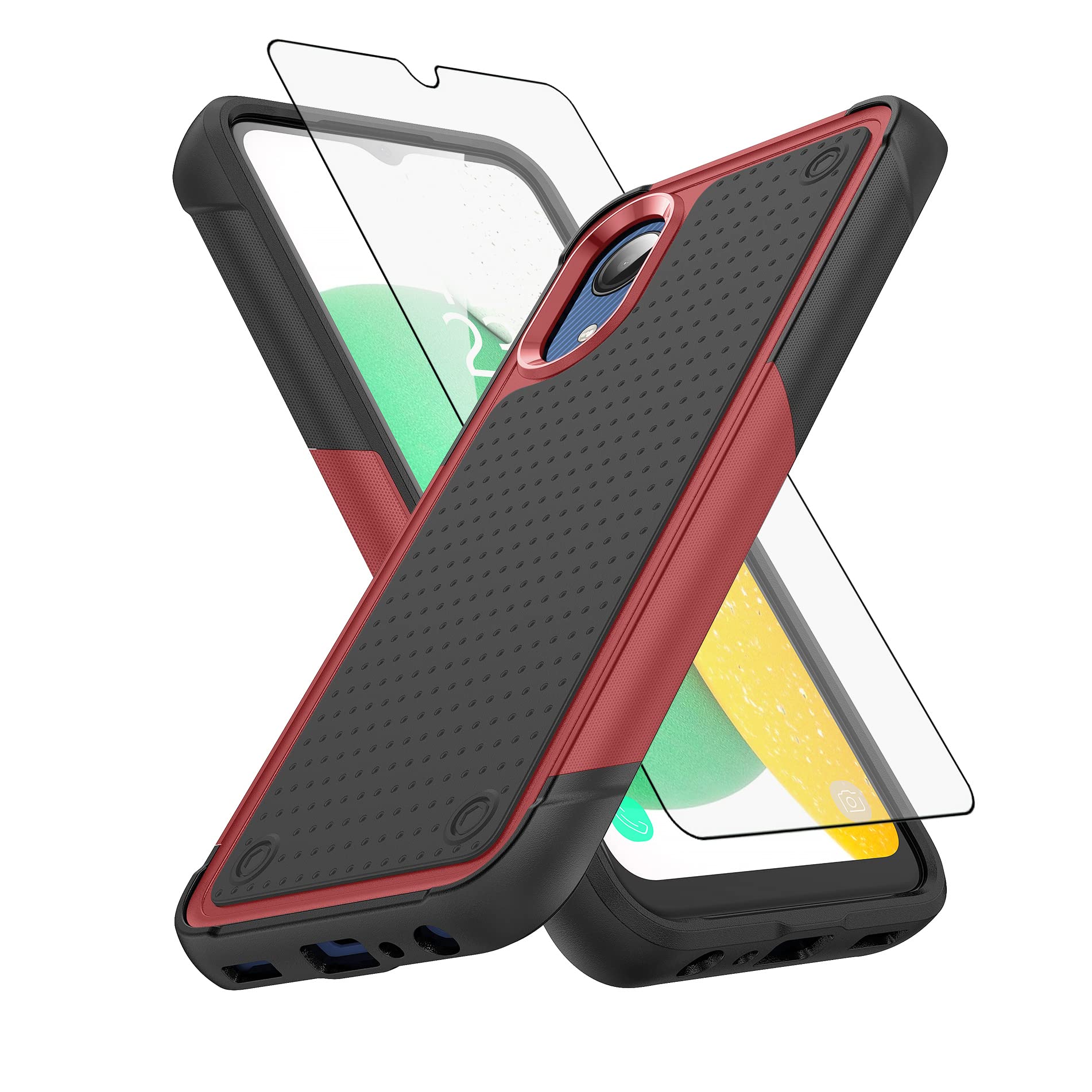 Asuwish Phone Case for Samsung Galaxy A03 Core with Tempered Glass Screen Protector Cover and Cell Accessories Protective Rugged Dual Layer Ao3 Core