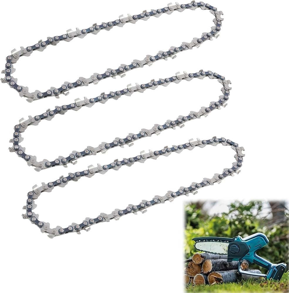 3 Pc Chaînes Mini Tronconneuse 6 Pouces (15CM),Chaînes De Tronçonneuse Haute Résistance,1/4"LP(6.35mm),Jauge 1,1mm(0.043"),36 maillons