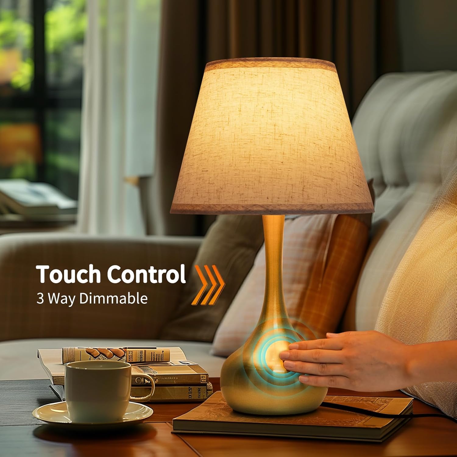 Ubuy Touch Control Bedside Lamps ONEWISH Touch Table Lamp For
