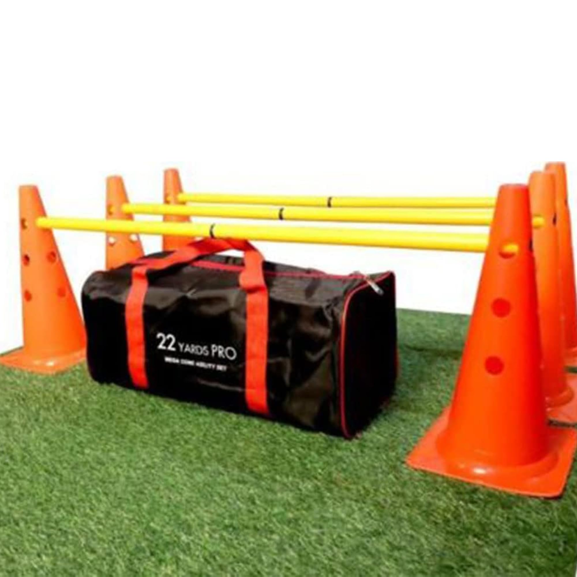 Dog Agility Set, Portable Pet Jump Training Equipment Kit of 6 Poles & 6 Cones with Carry Bag, 3 PCS Adjustable Height Jumping Obstacles For Pets