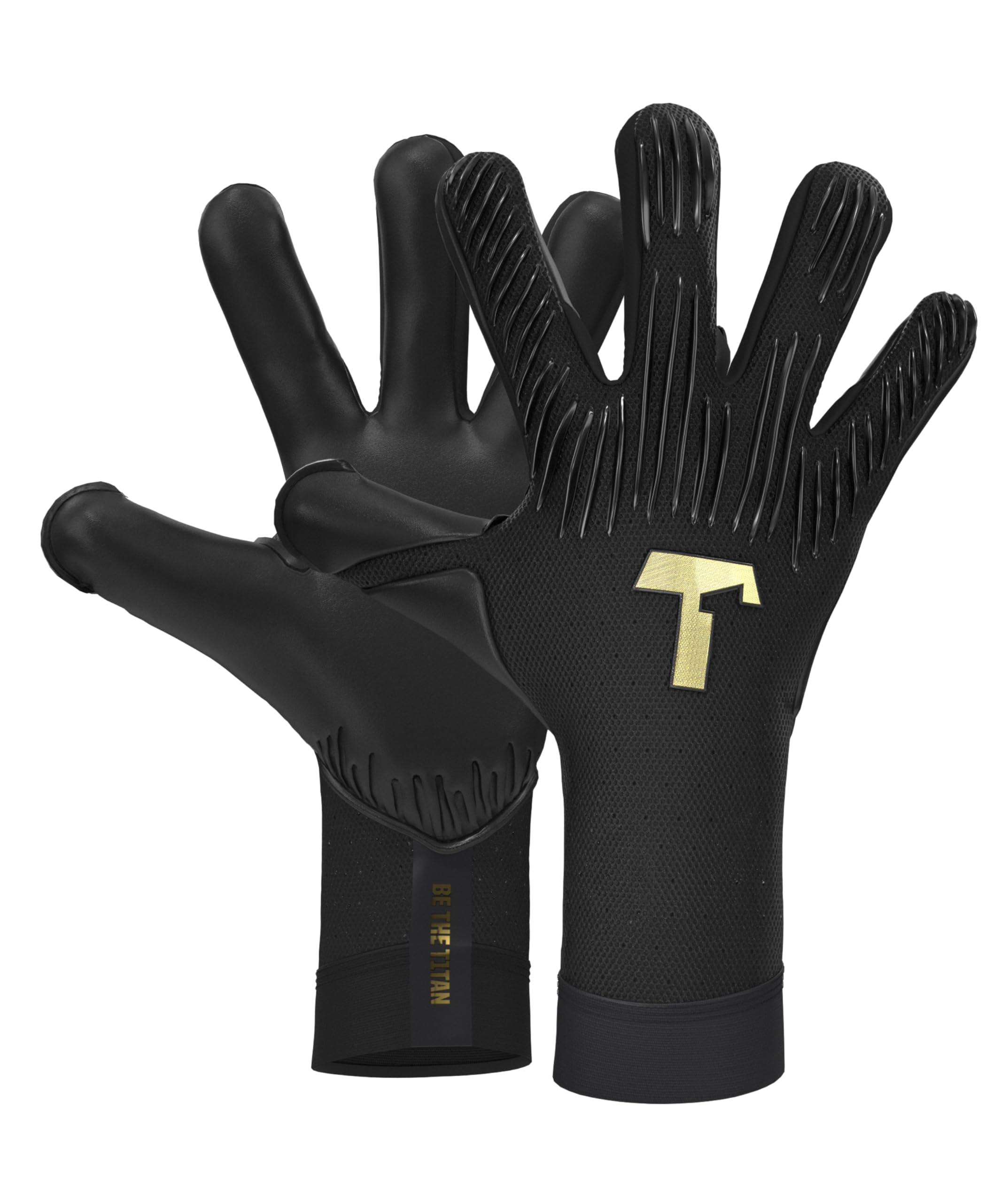 T1TAN Rebel Soccer Gloves Football - Goalie Gloves for Goalkeeper - Adults and Youth Rebel 2.0 Black-Out 7