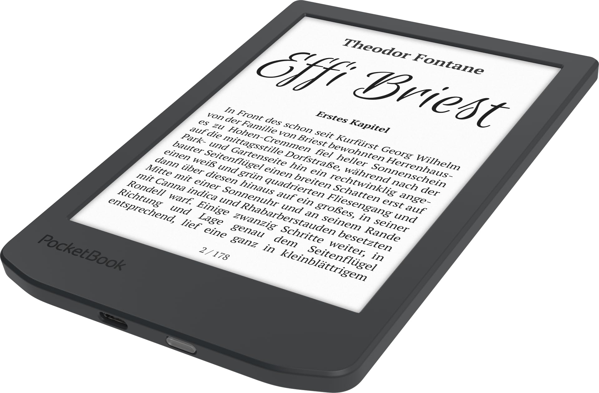 Pocketbook Verse Lite E-Reader, 6" E-Ink Touch, 8 GB, Grau, Dach-Version