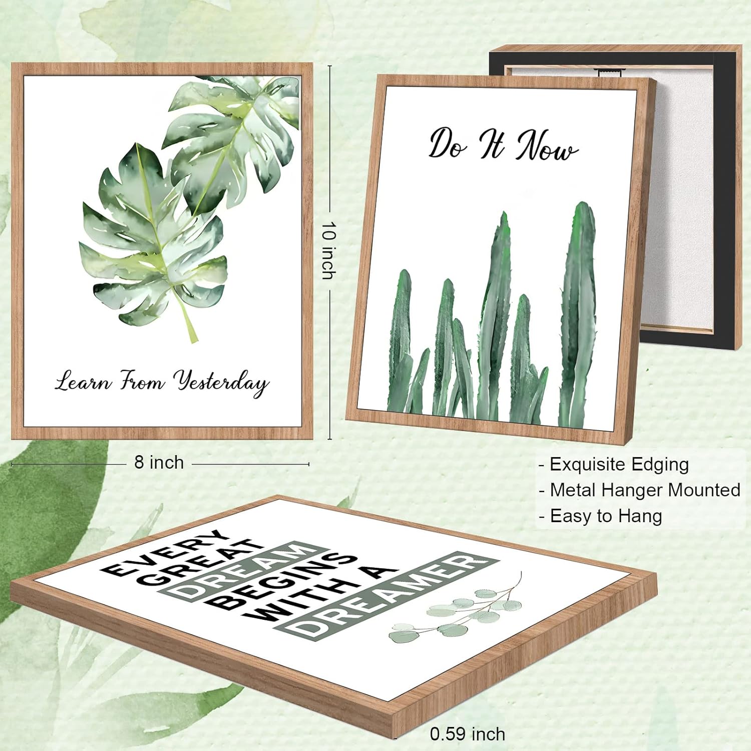 FRAMED Inspirational Wall Decor, Positive Affirmations & Motivational Art for Office, Bedroom & Classroom (Set of 6, 8x10in, Framed) - Image 5