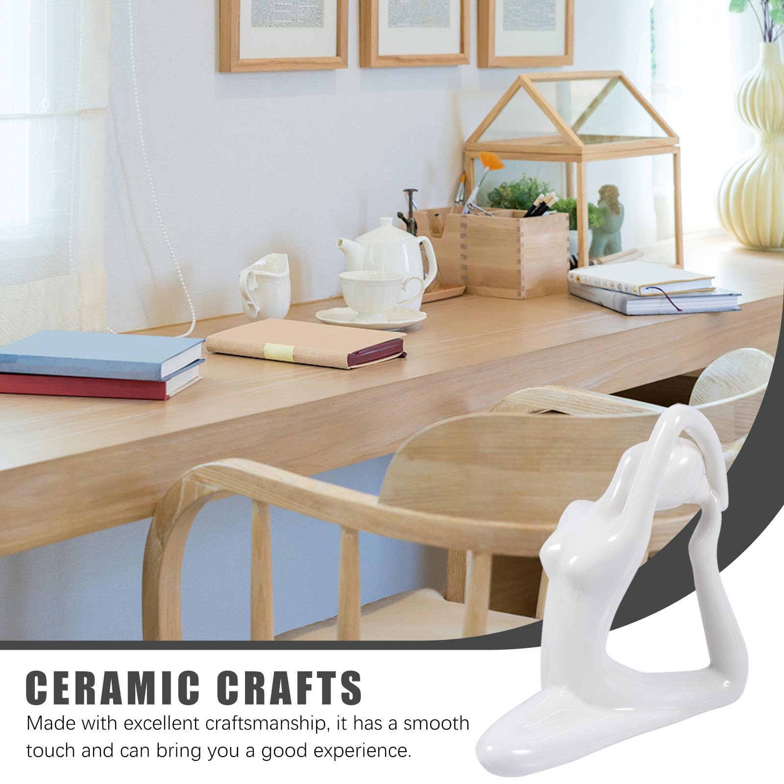 Set 4 Pezzi Statua Yoga Femminile in Ceramica Bianca, Decorazione Artistica Chic per Casa, Ornamento da Tavolo Delicato come e Accessorio Yoga Donna Stile Stili multipli